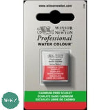 ARTISTS WATERCOLOUR PAINT - Winsor & Newton - PROFESSIONAL - HALF PAN - CADMIUM-FREE SCARLET