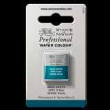 ARTISTS WATERCOLOUR PAINT - Winsor & Newton - PROFESSIONAL - HALF PAN - AQUA GREEN