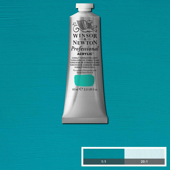 ACRYLIC PAINT -  Winsor & Newton PROFESSIONAL - 60 ml tube - Cobalt Turquoise Light