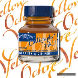 INK - Winsor & Newton - CALLIGRAPHY -  30ml Bottle -  YELLOW OCHRE