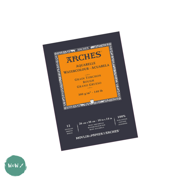 WATERCOLOUR PAPER PAD - Arches Aquarelle - 300gsm/140lb -   TORCHON -  26 x 36 cm (14 x 10