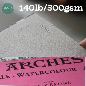 Watercolour Paper - SHEET - ARCHES AQUARELLE - SINGLE -   140lb/300gsm -  22 x 30" - SATINE  (SMOOTH/Hot Pressed)