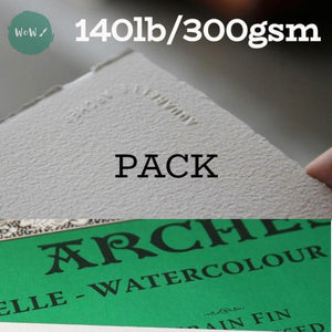 Arches Aquarelle Watercolour paper sheet 140lb/300gsm, 22 x 30" -FIN (NOT/COLD Pressed) PACK of 5 SHEETS