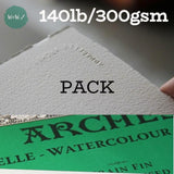 Watercolour Paper - SHEET - ARCHES AQUARELLE -  FIVE SHEETS – 140lb/300gsm -  22 x 30" - FIN  (NOT/COLD Pressed)