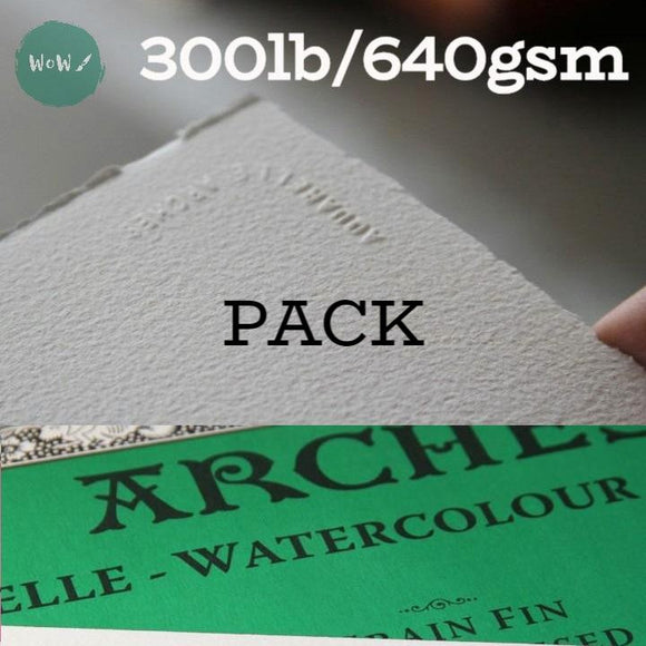 Watercolour Paper - SHEET - ARCHES AQUARELLE -  FIVE SHEETS - 300lb/640gsm -  22 x 30