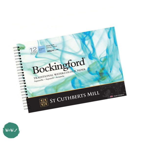 WATERCOLOUR PAPER PAD - Spiral Bound - BOCKINGFORD - 300gsm (140lb) - CP (NOT) Surface -  20 x 15
