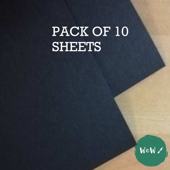 Cartridge Paper sheets- 300gsm RECYCLED BLACK  - 10 sheets