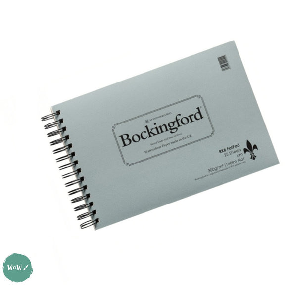 Bockingford Spiral FAT Pad  25 SHEETS 300gsm (140lb) NOT (CP) Surface - 28 x 38cm (approx. 11 x 15