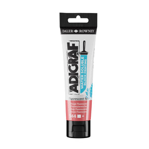 BLOCK PRINTING COLOUR - Water-soluble - Daler Rowney -  ADIGRAF - 59ml Tube - FLUORESCENT RED