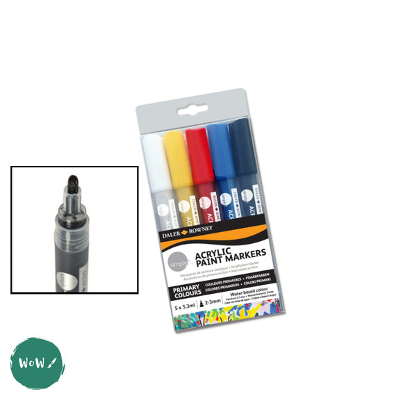 PAINT MARKER - Daler Rowney SIMPLY - Acrylic Paint Marker Set - 5 ASSORTED