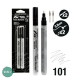 PAINT PENS - Daler Rowney FW Fillable MIXED MEDIA Markers 101 - 0.8mm -  2 Pack