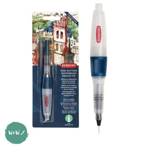 Water Brush Pen - DERWENT PUSH BUTTON - Medium Round tip