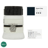 ARTISTS ACRYLIC PAINT - Heavy Body - Daler Rowney - CRYLA - 250ml - PAYNES GREY