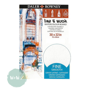 WATERCOLOUR BOARD – Daler Rowney LINE & WASH - 30 x 22” – FINE (SMOOTH) Surface