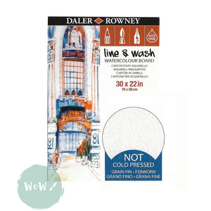 WATERCOLOUR BOARD – Daler Rowney LINE & WASH - 30 x 22” – NOT (COLD PRESSED) Surface