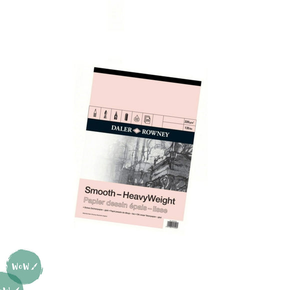 Daler Rowney SMOOTH Heavyweight Cartridge paper pads 220gsm A4