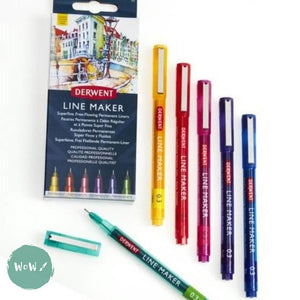 Derwent Line Maker Colour Pens set of 6 assorted.