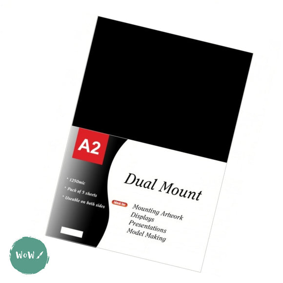 Mountboard- Dual Mount- Black/White- Pack of 5 sheets- A2