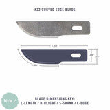 Craft Knife - Excel No.22 Curved Edge SPARE BLADES Pack of 5