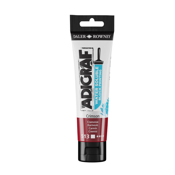 BLOCK PRINTING COLOUR - Water-soluble - Daler Rowney -  ADIGRAF - 59ml Tube - CRIMSON