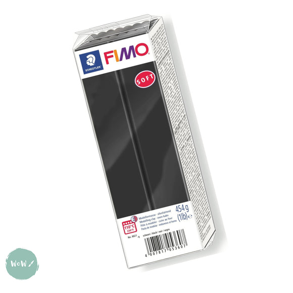 Modelling Clay- FIMO Soft, Oven-hardened POLYMER, 454g (1lb) block Black