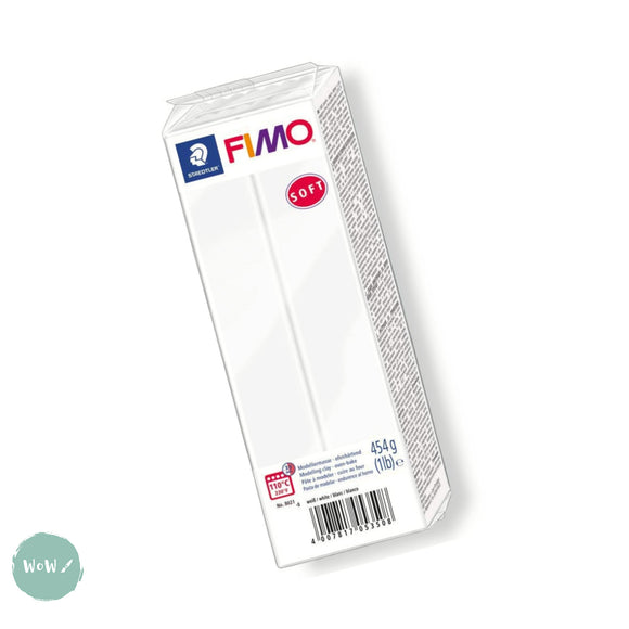 Modelling Clay- FIMO Soft, Oven-hardened POLYMER, 454g (1lb) block White