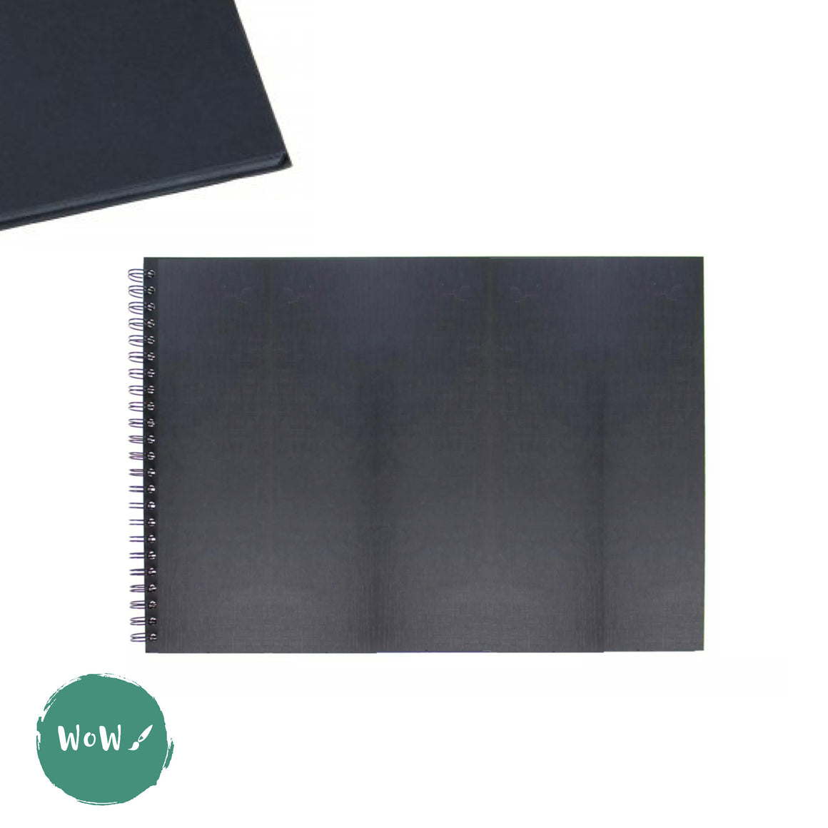 Hard Back Sketchbook SPIRAL Bound, Black Paper 350gsm, 20 sheets A4