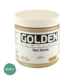 ARTISTS ACRYLIC PAINT - Golden HEAVY BODY -  473ml POT 	Raw Sienna  I