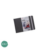 Hardback Watercolour Paper Book - TRAVEL JOURNAL - Hahnemuhle  TONED 200gsm WATERCOLOUR - GREY Book - A5