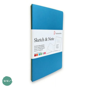 Softback Sketchbook - Hahnemuhle PACK OF 2 - Sketch & Note pads, 125 g/m² - A4 - Delphinium/Menthe