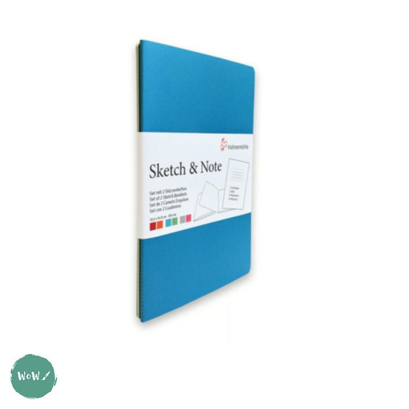 Softback Sketchbook - Hahnemuhle PACK OF 2 - Sketch & Note pads, 125 g/m² - A5 - Delphinium/Menthe