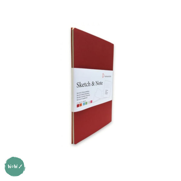 Softback Sketchbook - Hahnemuhle PACK OF 2 - Sketch & Note pads, 125 g/m² - A5 - Cerise/Paprika
