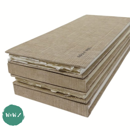 Hardback Watercolour Paper Book - SQUARE BOUND - Khadi 100% cotton handmade Artists’ paper – 210gsm, SMOOTH, 13 x 32 cm