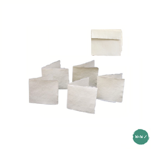 Watercolour Paper Blank Greeting Cards & Envelopes - 8 x 8 cm SQUARE hand made paper PACK of 5