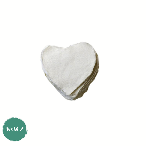 Khadi 100% cotton handmade Artists’ paper - 20 sheet pack - 280gsm - HEART SHAPED -70 x 70 mm