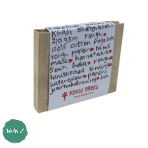 Hardback Watercolour Paper Book - SQUARE BOUND - Khadi 100% cotton handmade Artists’ paper – 210gsm, ROUGH, 13 x 16 cm