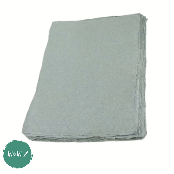Khadi 100% cotton handmade Artists’ paper - 20 sheet pack - 210gsm - MEDIUM surface A3 -LIGHT GREY