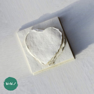 Watercolour Paper Blank Greeting Cards & Envelopes - 7.5 x 7.5 cm Heart Shaped hand made paper PACK of 5