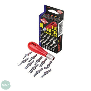 BLOCK / LINO PRINTING - CUTTING TOOL - Essdee L10S – Ten assorted blades and Handle pack