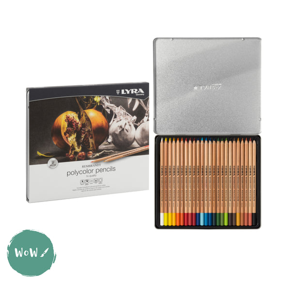 Coloured Pencil Sets - Lyra REMBRANDT -  Tin 24 Assorted