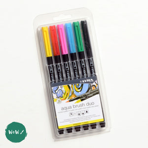 LYRA AQUA BRUSH DUO Water-based brush pens assorted Set of 6 - PRIMARY –  WoW Art Supplies