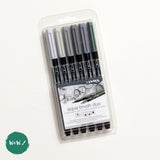 LYRA AQUA BRUSH DUO Water-based brush pens assorted Set of 6 - Grey Tones