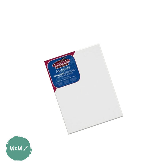 Artists Stretched Canvas - STANDARD Depth - WHITE PRIMED Cotton - SINGLE  - 300 gsm LOXLEY 'ASHGATE' -   10 x 14” (254 x 356 mm)
