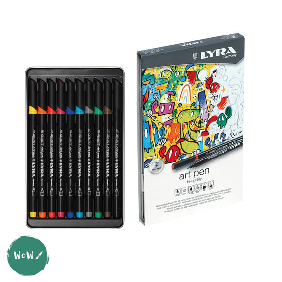 LYRA Hi-Quality Art Pen Tin - 10 Assorted Colours