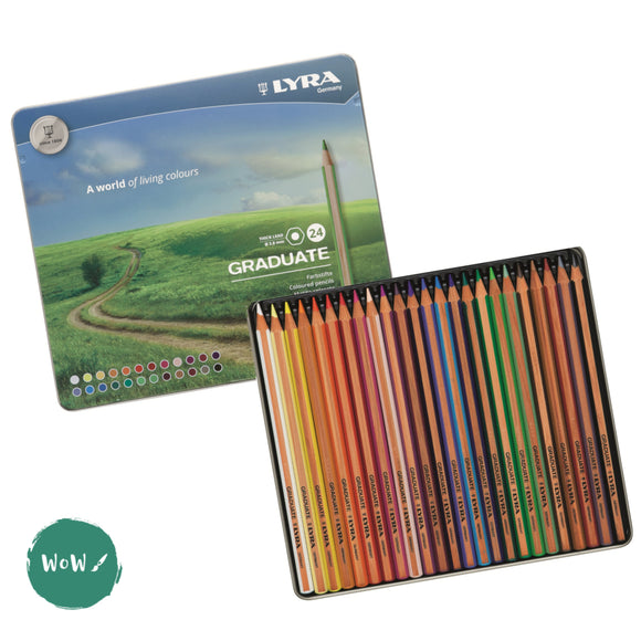 Coloured Pencil Sets - Lyra GRADUATE Tin - 24 Assorted