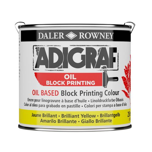 BLOCK PRINTING COLOUR - Oil Based - Daler Rowney ADIGRAF - 250ml  - BRILLIANT YELLOW