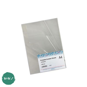 Acetate- Printable (colour copier & laser print compatible) Clear 100 micron Pack of 10- A4