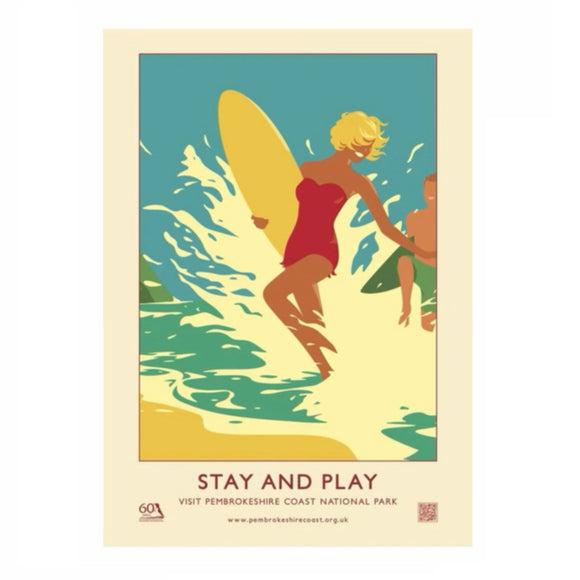 VISIT PEMBROKESHIRE A2 POSTER - 'Stay & Play' PORTRAIT