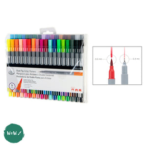 Coloured Pen Set - ROYAL Dual-Tip Artist Markers - Water-based, Brush & 0.4mm - 36 Assorted