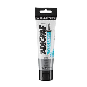 BLOCK PRINTING COLOUR - Water-soluble - Daler Rowney -  ADIGRAF - 59ml Tube - SILVER